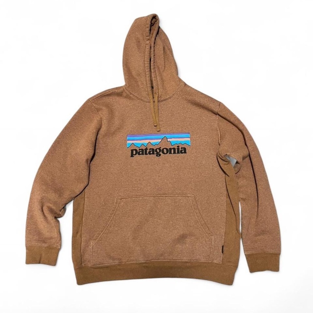 Patagonia Brown Pullover Hoodie with Printed Label